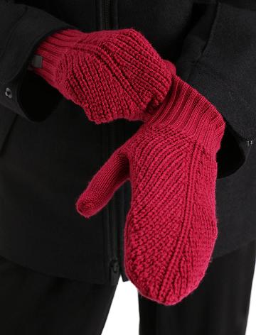 Men's Icebreaker Unisex Merino Waypoint Mittens Gloves Cherry / Espresso | CA 1884OKIR